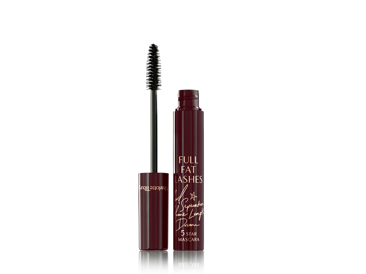 Charlotte's Full Fat Lashes mascara makes eyelashes look voluminous with a glossy black finish